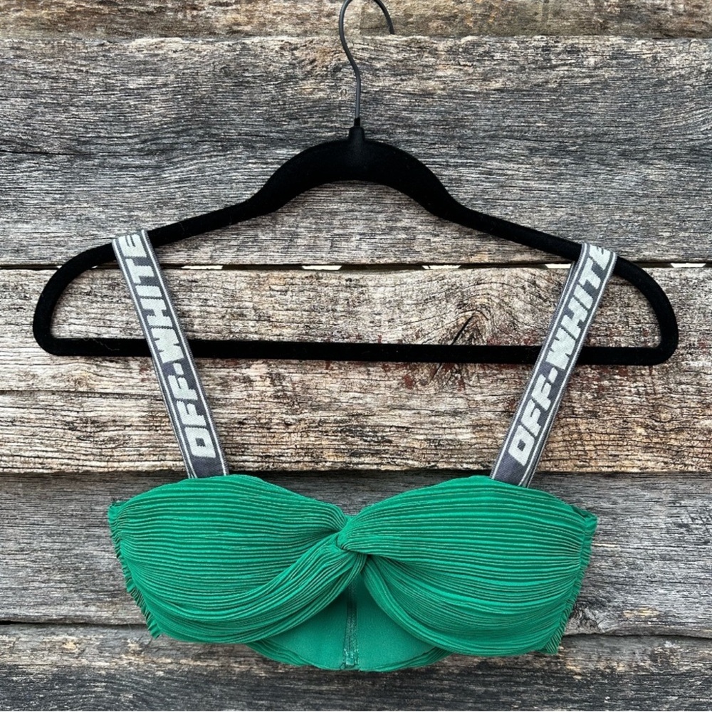Off-White Emerald Pleated Bandeau